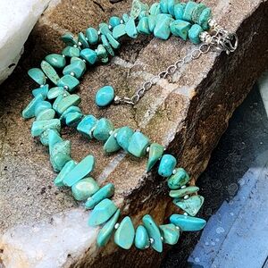 FP Ariana Ost Rare Genuine Raw Stones Turquoise Beaded Necklace